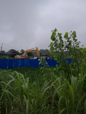 在雨中忙着呢