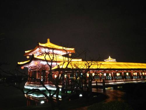 大唐芙蓉园，典型的唐代建筑风格