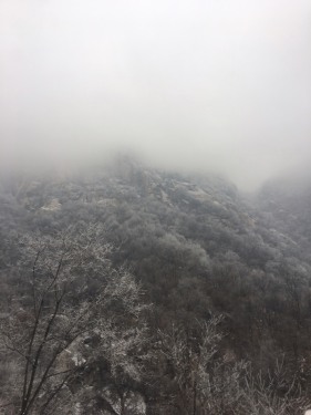 滑雪场的雾凇