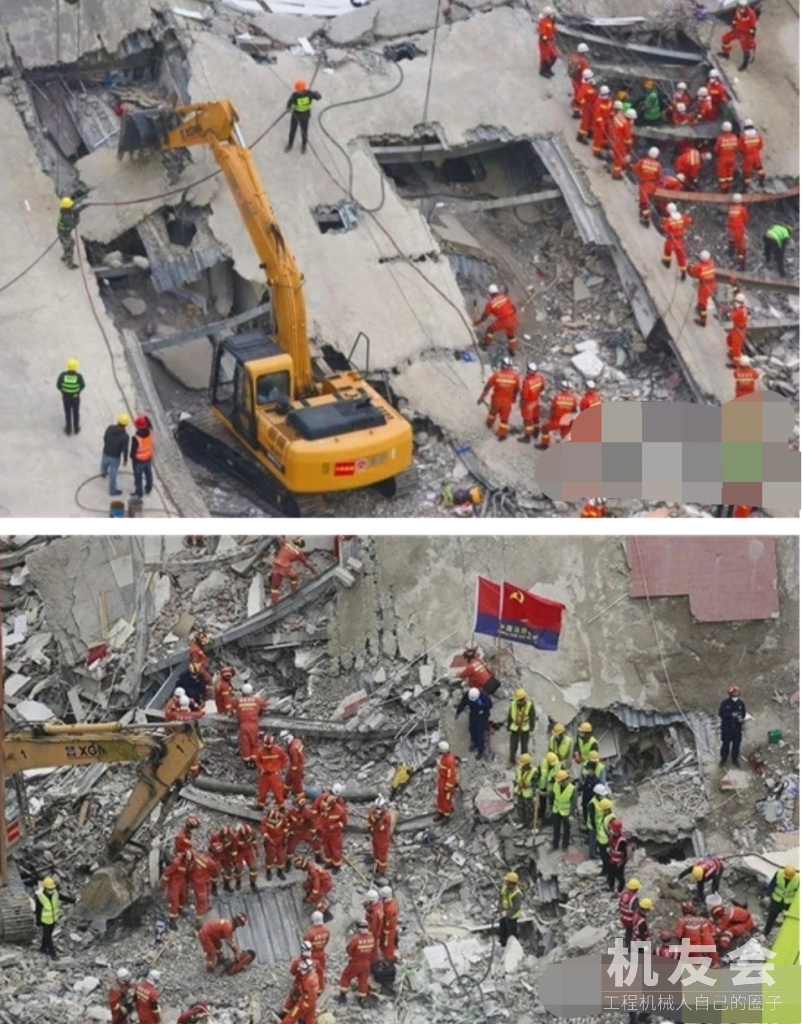 厦工挖掘机参与泉州酒店坍塌救援