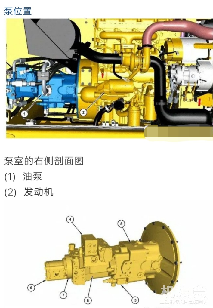 卡特M317D2轮式挖掘机主液压泵结构与工作原理