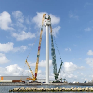利勃海尔起重机安装全球最强大的海上风力发电机