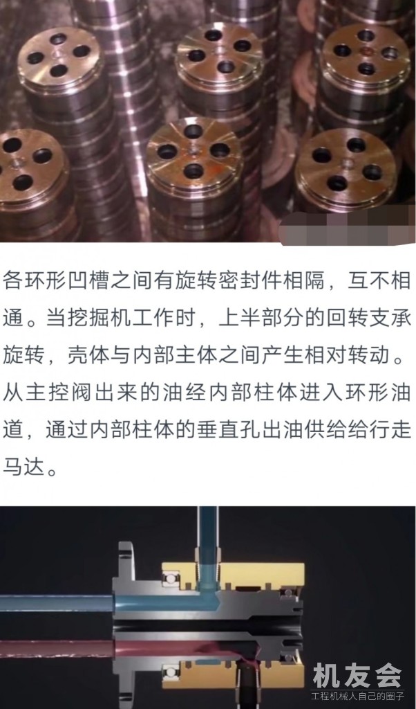 为什么挖掘机可以360度无限旋转？全靠这个零件